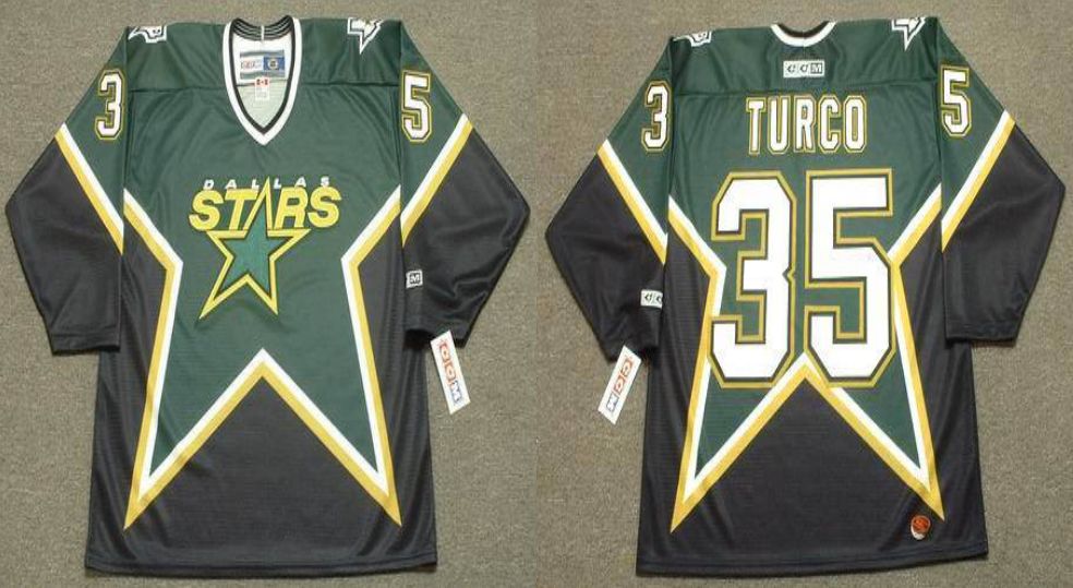 2019 Men Dallas Stars 35 Turco Black CCM NHL jerseys